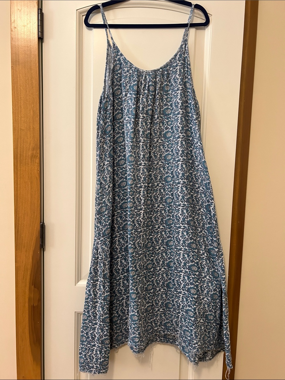 NATURAL LIFE Teal Blue Floral Maxi Slip Dress